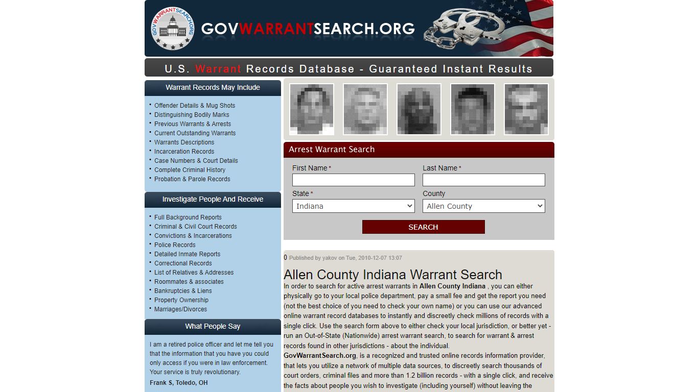 Allen County Indiana | Warrant Search