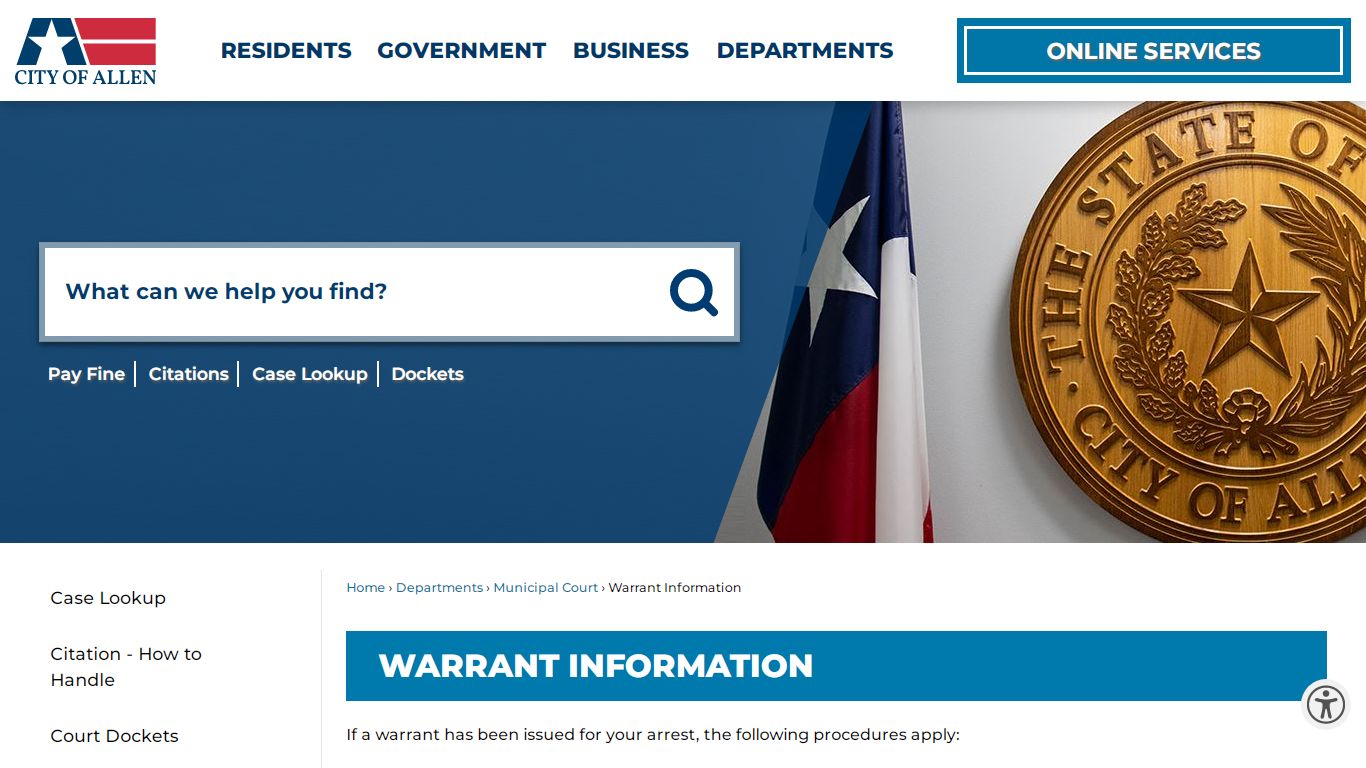 Warrant Information | Allen, TX - Official Website